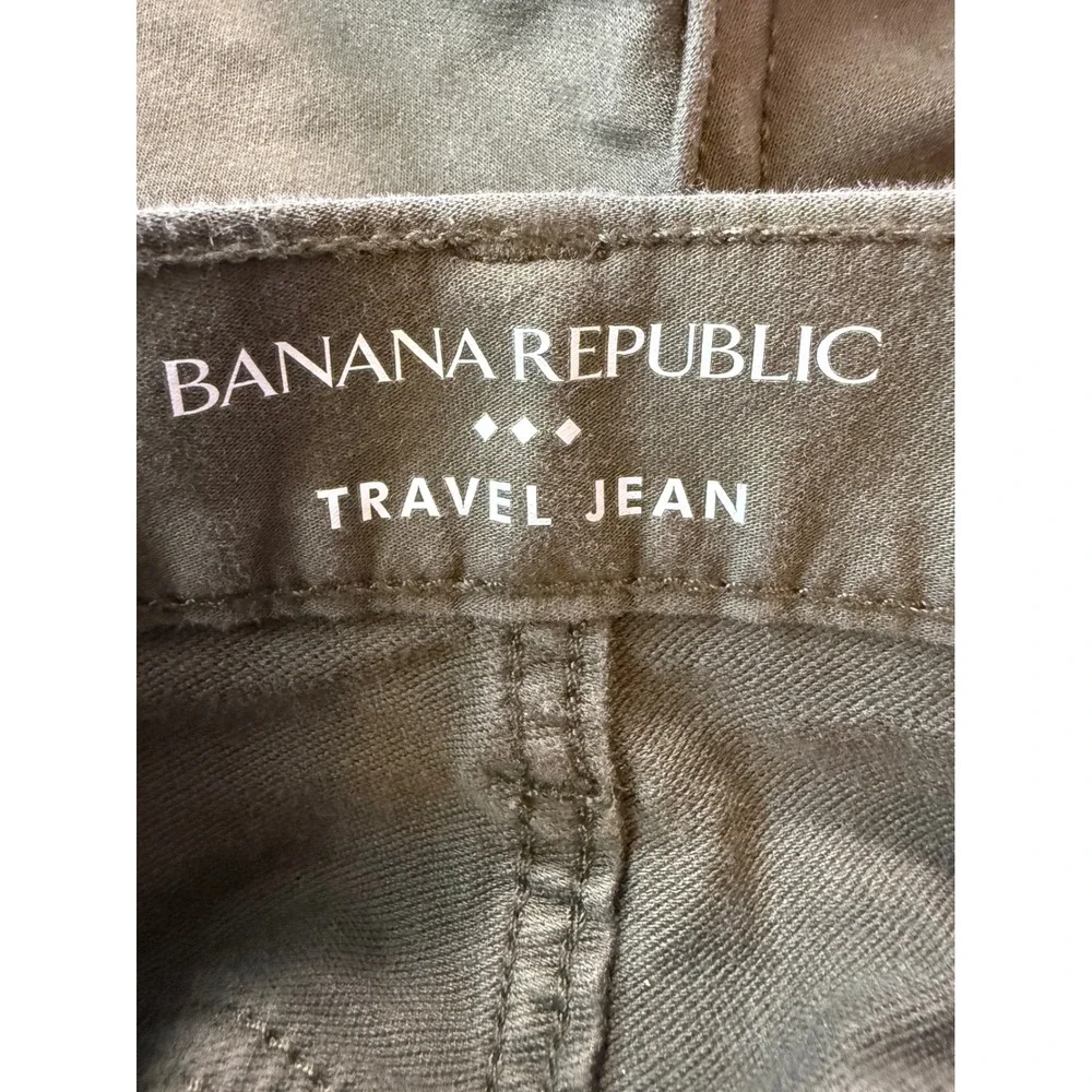 Banana Republic Travel Jean Mens 32x31‎ Slim Fit Olive Green Stretch Pants 1012